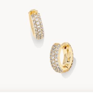 Kendra Scott Mikki Elegant Gold Pave Hoop Earrings